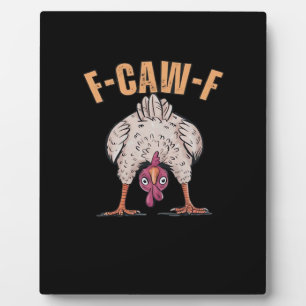 F-Caw-F Lustiges Huhn Klassisches Vintage-Grafik Fotoplatte