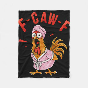 F-caw-f Lustiges Hühner-Shirt, Humor Meme-Shirts, Fleecedecke