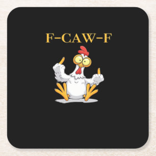 F-Caw-F Lustiges Retro-Huhn Klassiker Rechteckiger Pappuntersetzer