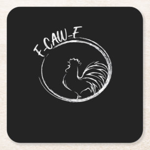 F-Caw-F Lustiges Wortspiel-Zitat im Retro-Stil Rechteckiger Pappuntersetzer