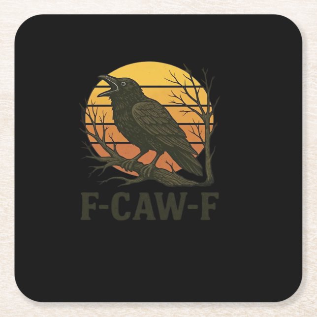 F-Caw-F Minimal Clean Rechteckiger Pappuntersetzer (Vorderseite)