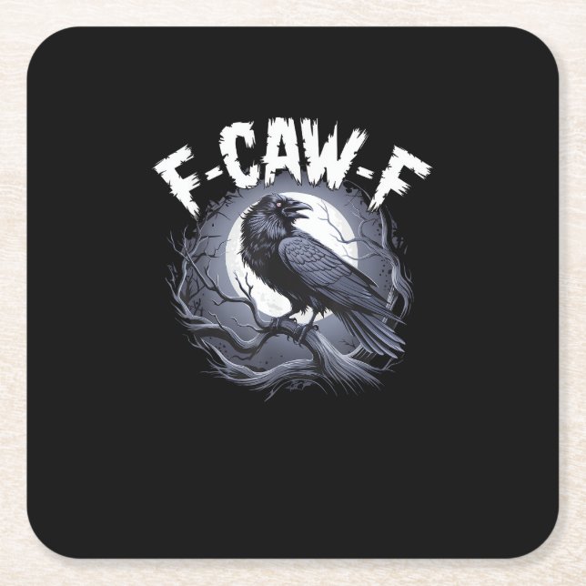 F-Caw-F Minimal Clean Rechteckiger Pappuntersetzer (Vorderseite)