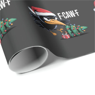 F-caw-f Rabe Krähe Xmas Baum Weihnachten Rabe Geschenkpapier