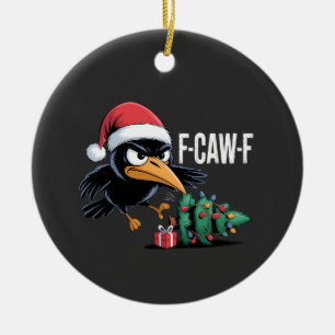 F-caw-f Rabe Krähe Xmas Baum Weihnachten Rabe Keramik Ornament