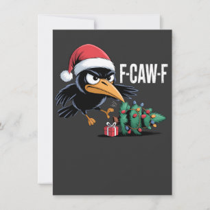 F-caw-f Raven Crow Xmas Tree Christmas Raven Einladung