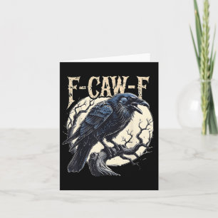 F-caw-f Raven Funny Crow Pun Retro Gothic Aestheti Karte
