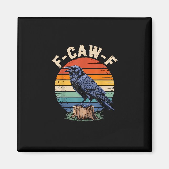 F-Caw-F Raven Moon Gothic Halloween Crow Bird Love Magnet (Vorne)