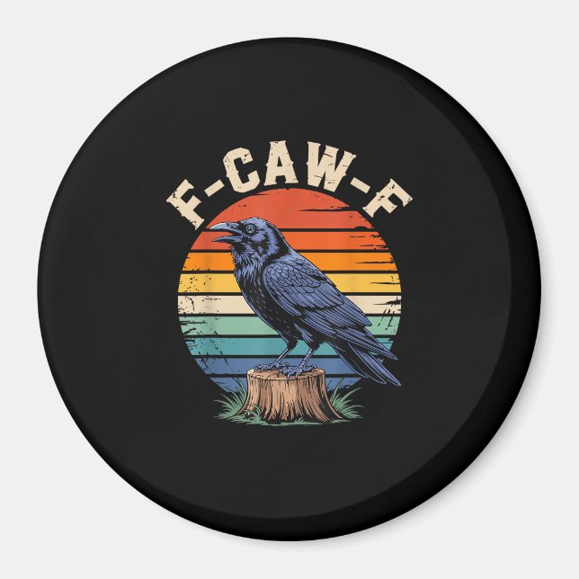 F-Caw-F Raven Moon Gothic Halloween Crow Bird Love Magnet (Vorne)