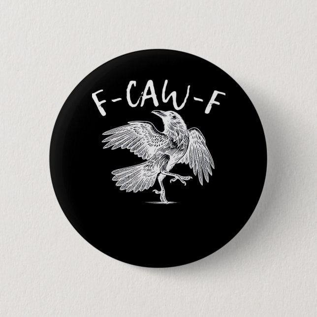 F-Caw-F Raven Retro Classic Button (Vorderseite)