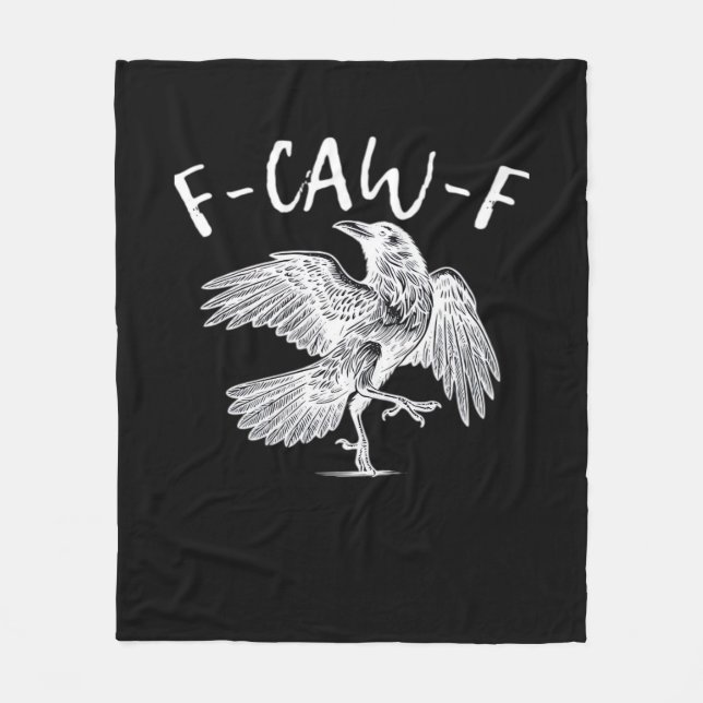 F-Caw-F Raven Retro Classic Fleecedecke (Vorderseite)