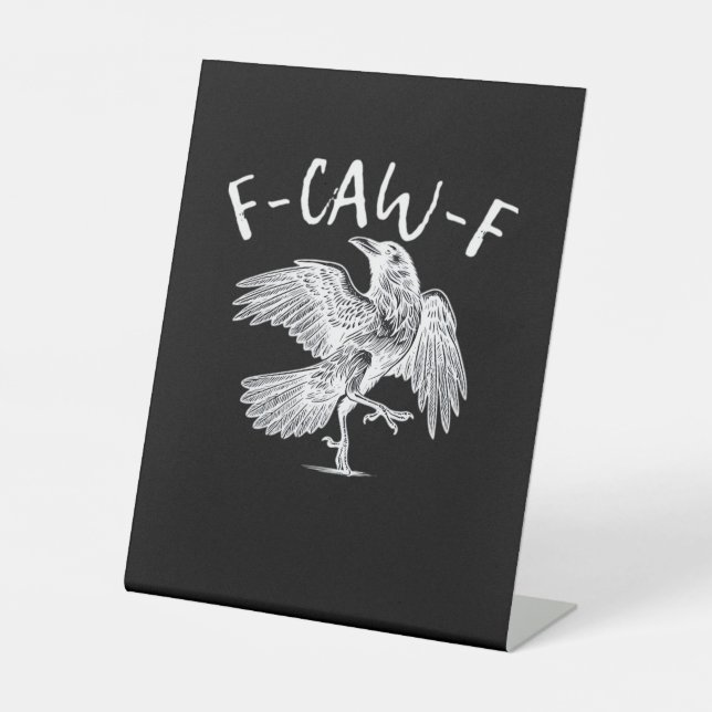 F-Caw-F Raven Retro Classic Sockelschild (Vorderseite)