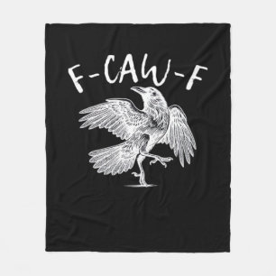 F-Caw-F Raven Vintage Grafik Fleecedecke