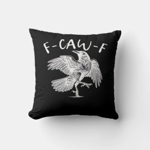 F-Caw-F Raven Vintage Grafik Kissen