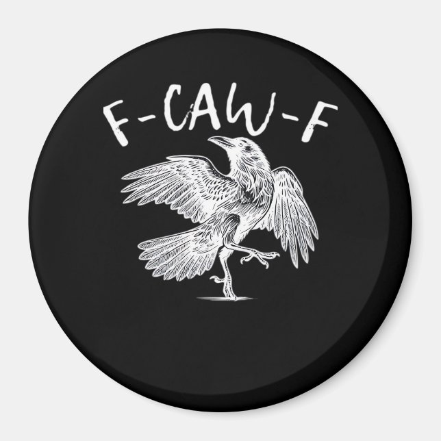 F-Caw-F Raven Vintage Grafik Magnet (Vorne)