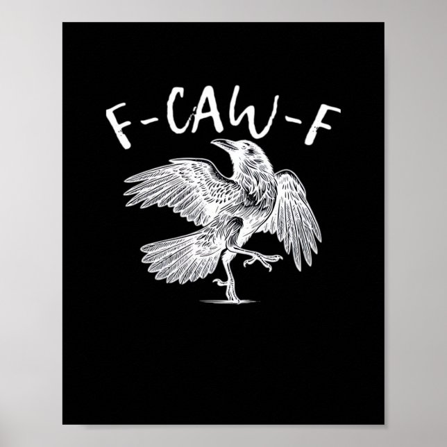 F-Caw-F Raven Vintage Grafik Poster (Vorne)