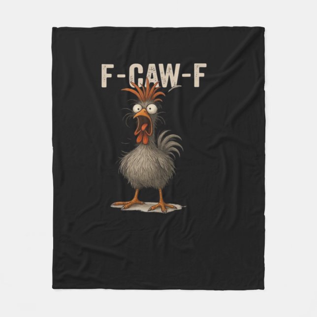 F-Caw-F Retro Classic Hühnchen Fleecedecke (Vorderseite)