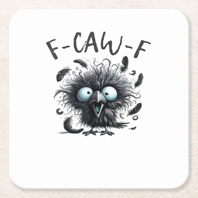 F Caw F Retro Classic Style Rechteckiger Pappuntersetzer (Vorderseite)