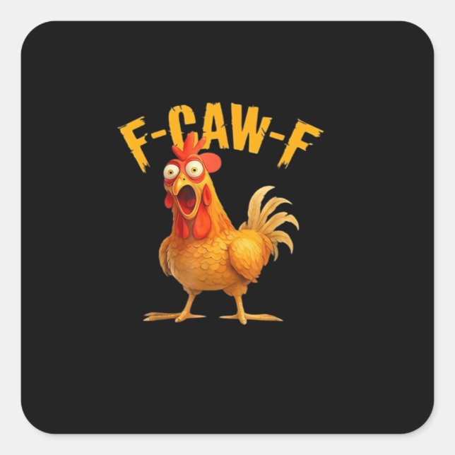 F-Caw-F Retro Klassiker Quadratischer Aufkleber (Vorderseite)
