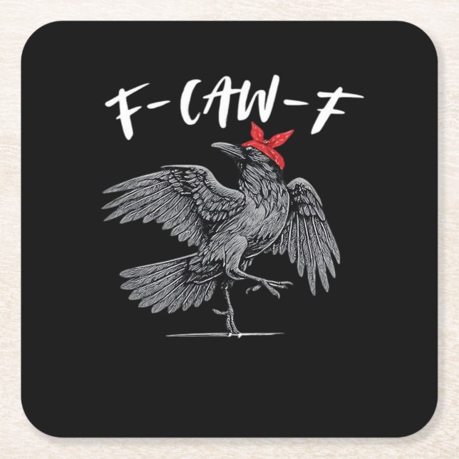 F-Caw-F Retro Klassiker Rechteckiger Pappuntersetzer (Vorderseite)