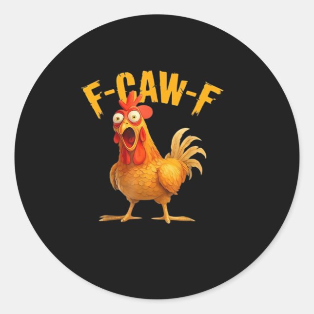 F-Caw-F Retro Klassiker Runder Aufkleber (Vorderseite)