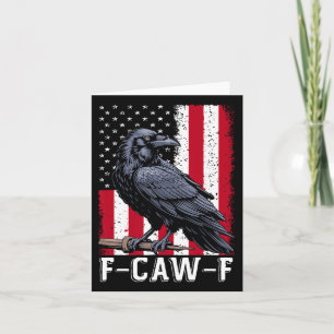 F-caw-f Schwarze Krähe Schwarzer Vogel Retro Usa-F Karte