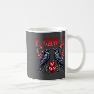 F-caw-f Schwarze Krähe Schwarzer Vogel Rosen Herz Kaffeetasse