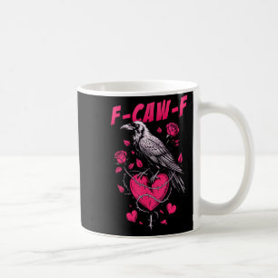 F-caw-f Schwarze Krähe Schwarzer Vogel Rosen Herz Kaffeetasse