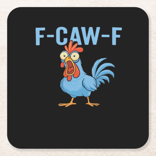F-Caw-F Swearing Chicken Classic Retro Style Rechteckiger Pappuntersetzer (Vorderseite)