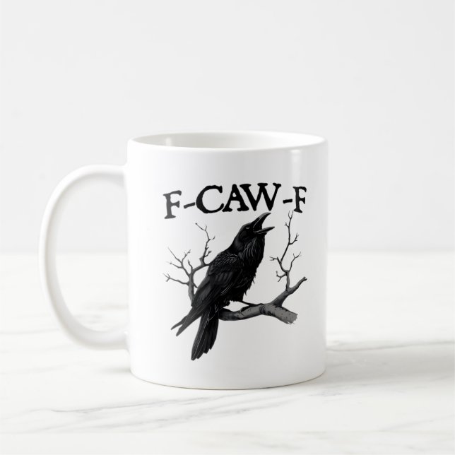 F Caw F Vintage-Grafik Klassiker Kaffeetasse (Links)