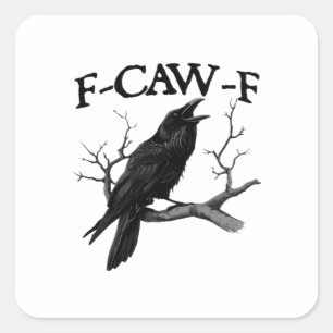 F Caw F Vintage Grafik Klassiker Quadratischer Aufkleber