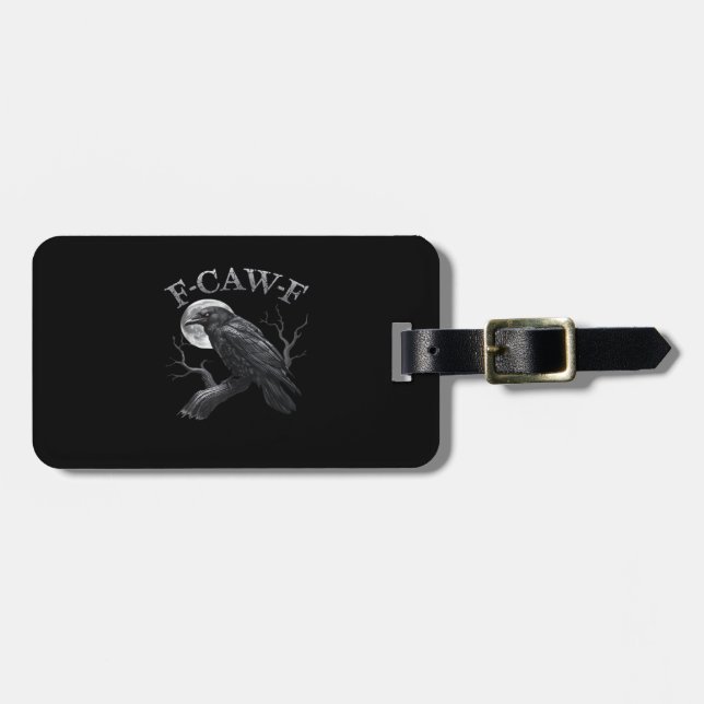 F-Caw-F Vogel Mond Gothic Klassisches Cool Design Gepäckanhänger (Vorderseite horizontal)