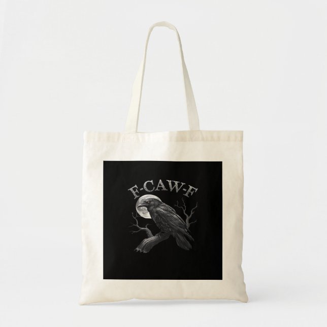 F-Caw-F Vogel Mond Gothic Klassisches Cooles Desig Tragetasche (Vorne)