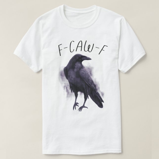 F-CAW-F Wasserfarbenraven - pastel und humorvoll T-Shirt (Design vorne)