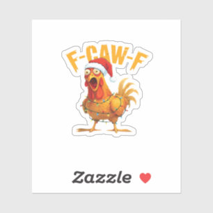 F-Caw-F Weihnachten Lustiges Huhn Weihnachten Wese Aufkleber