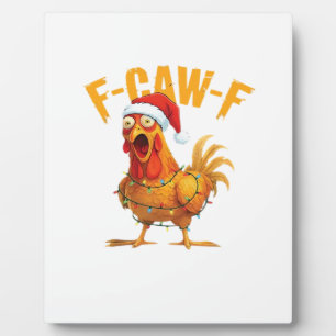 F-Caw-F Weihnachten Lustiges Huhn Weihnachten Wese Fotoplatte