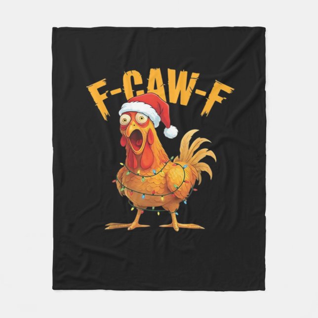 F-Caw-F Weihnachtsessenziell für Hühner Fleecedecke (Vorderseite)