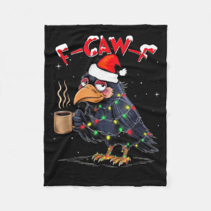 F-caw-f Weihnachtskrähe Xmas Goth-Lichter Santa Hu Fleecedecke