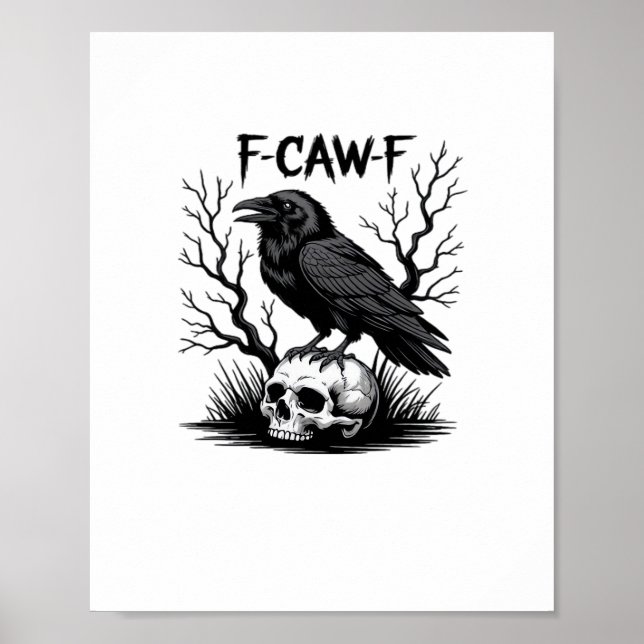 F Caw F Wesentlicher Vintage-Cool-Look Poster (Vorne)