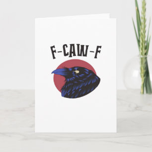 F Caw F Wesentlicher Vintage-Grafik-Look Karte