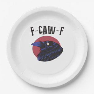 F Caw F Wesentlicher Vintage-Grafik-Look Pappteller