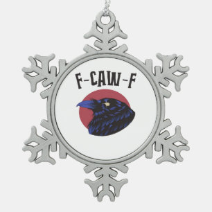 F Caw F Wesentlicher Vintage-Grafik-Look Schneeflocken Zinn-Ornament