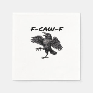 F Caw F Wesentlicher Vintage Grafik-Look Serviette