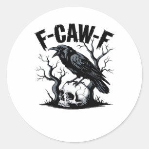 F Caw F Wesentliches Minimales Sauberes Design Runder Aufkleber