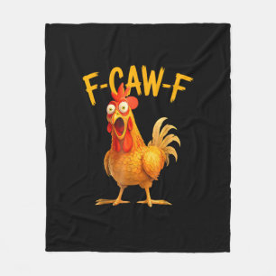 F-Caw-F Wortspiel Lustig Huhn Hahn Krähen Grunge Fleecedecke