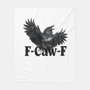 F-Caw-F Wütender Raben Kunst Druck Gothic Crow Ill Fleecedecke
