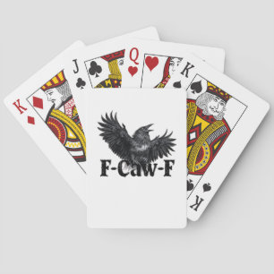 F-Caw-F Wütender Raben Kunst Druck Gothic Crow Ill Spielkarten