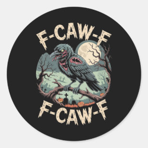 F-caw-f Zombie-Krähe Halloween Schwarze Krähe Vint Runder Aufkleber