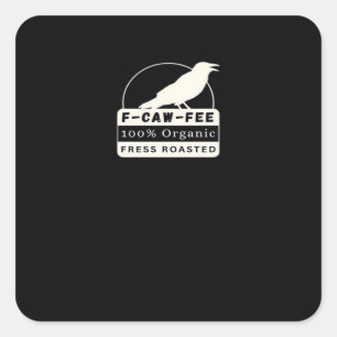 F-Caw-Fee Organic Style Klassiker Quadratischer Aufkleber