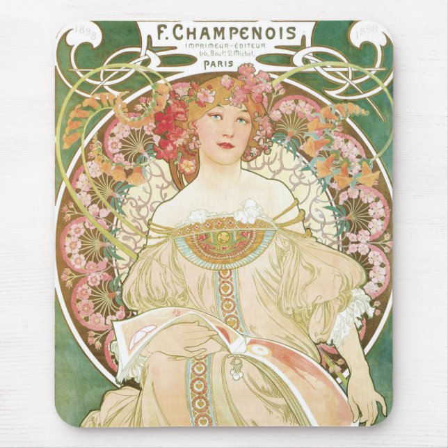 F Champenios durch Alphonse Mucha Mousepad (Vorne)