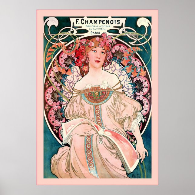 F. Champenois Imprimeur-Editeur ~ Alphonse Mucha Poster (Vorne)